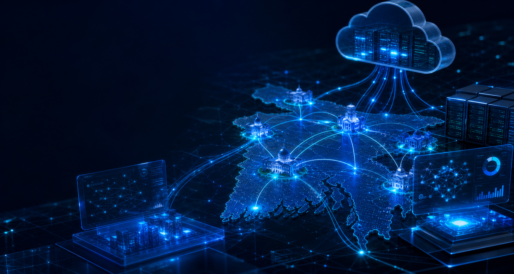 Abstract research network, cloud infrastructure, and connected institutions